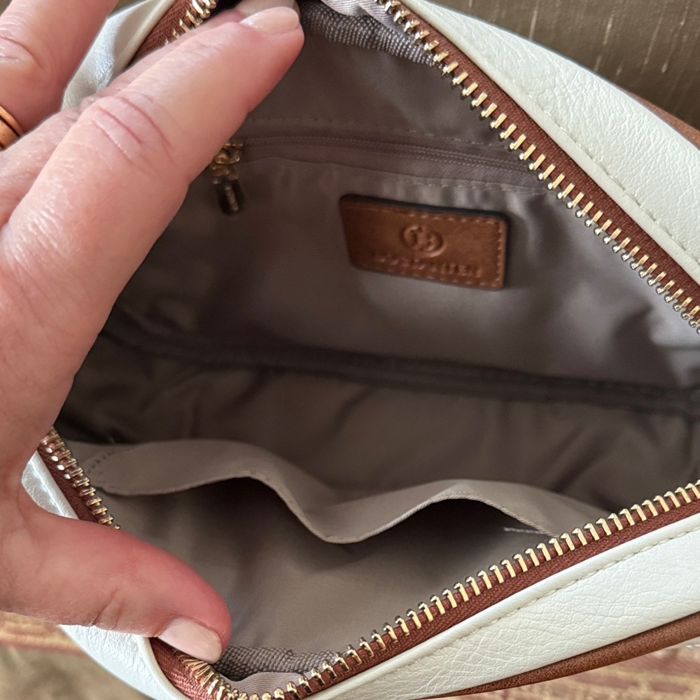 Bostanten Women's Crossbody Bag - Cream and Brown - Picture 2 of 2